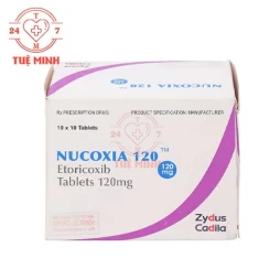 Nucoxia 120 Zydus Cadila - Thuốc giảm triệu chứng của viêm khớp trong bệnh gút
